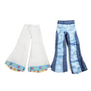 Y2K Vtg Bratz Clone Doll Starletz Blue Satin Jeans & We Teens Pants 10-12" Dolls